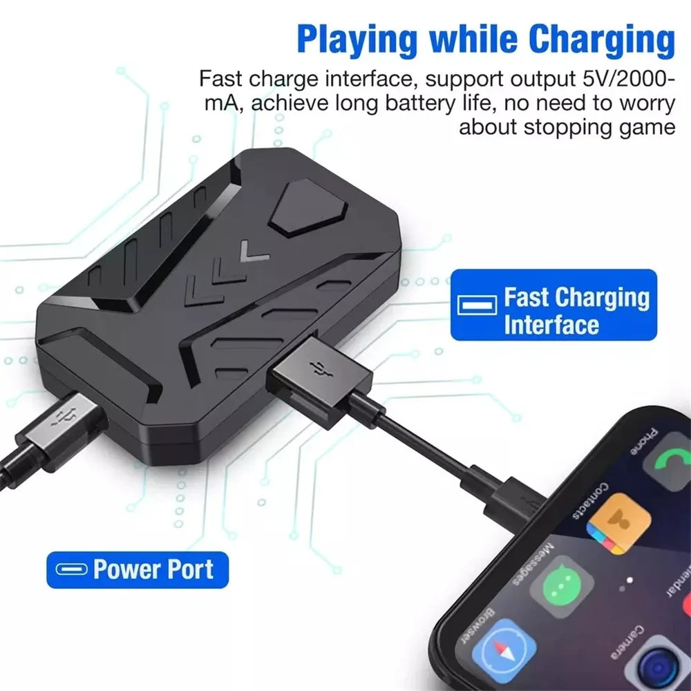 4 in 1 One Hand Gaming Keyboard and Mouse Backlight Wireless BT Game Converter for Android IOS FPS Mobile Phone