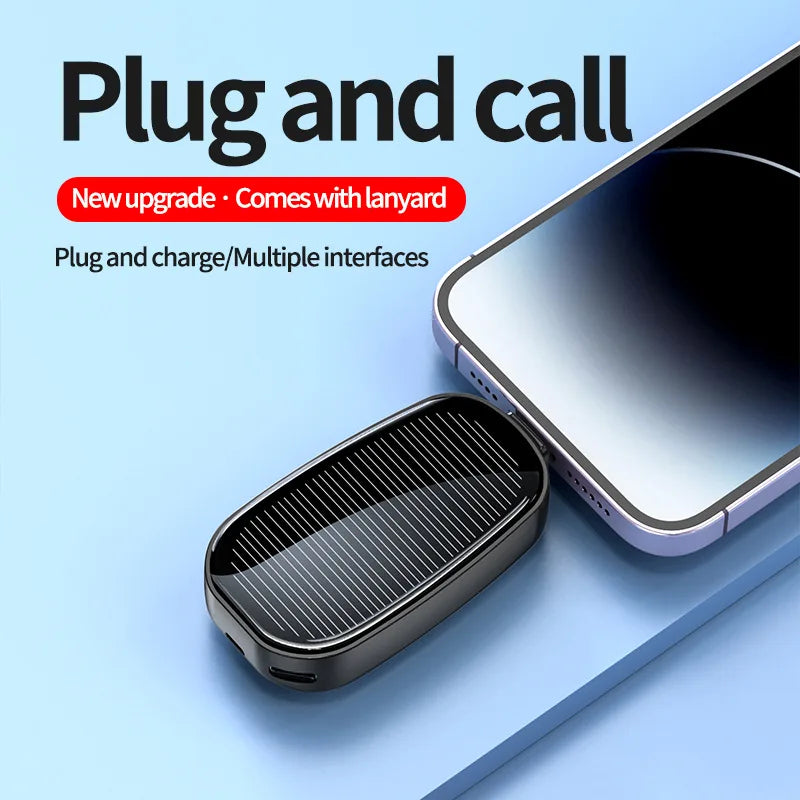 Emergency Keychain Outdoor Portable Mini Solar Powered Plug and Charge Solar Power Bank Compact External Battery Charger