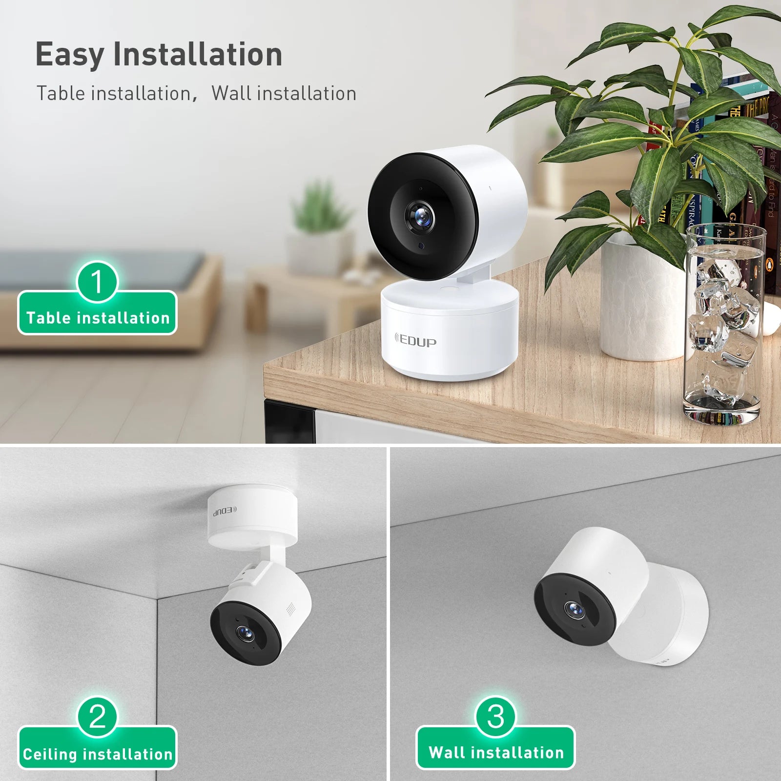 3MP HD WiFi Night Vision AI Tracking Webcam Video Tuya APP Wifi IP Camera Home Camera Baby/Dog/Cat/Pet Camera Security Monitor