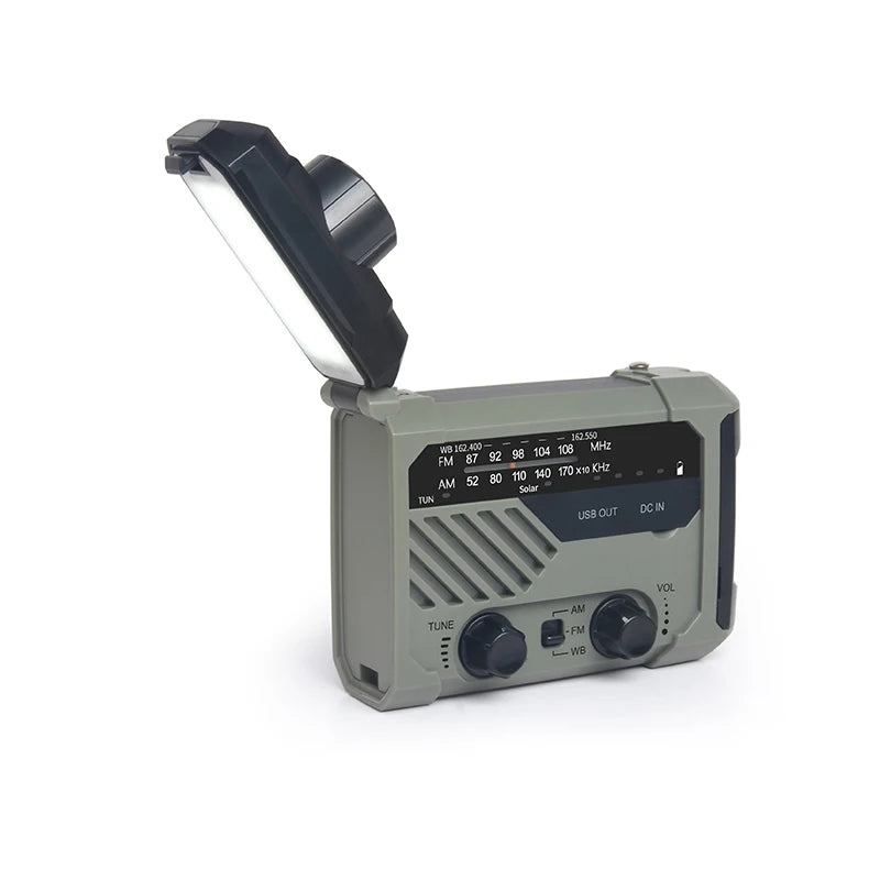 Factory Wholesale Solar Power Bank 2000Mah Emergency Crank Radio With Flashlight