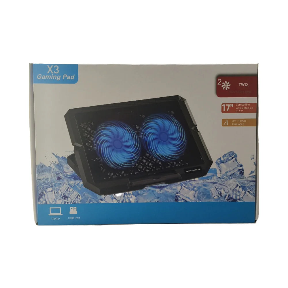 Aidecoolr 15-17 Inch Dual Fan Laptop Cooling Pad USB Connector Silent Axial Fan Customizable Size Sale