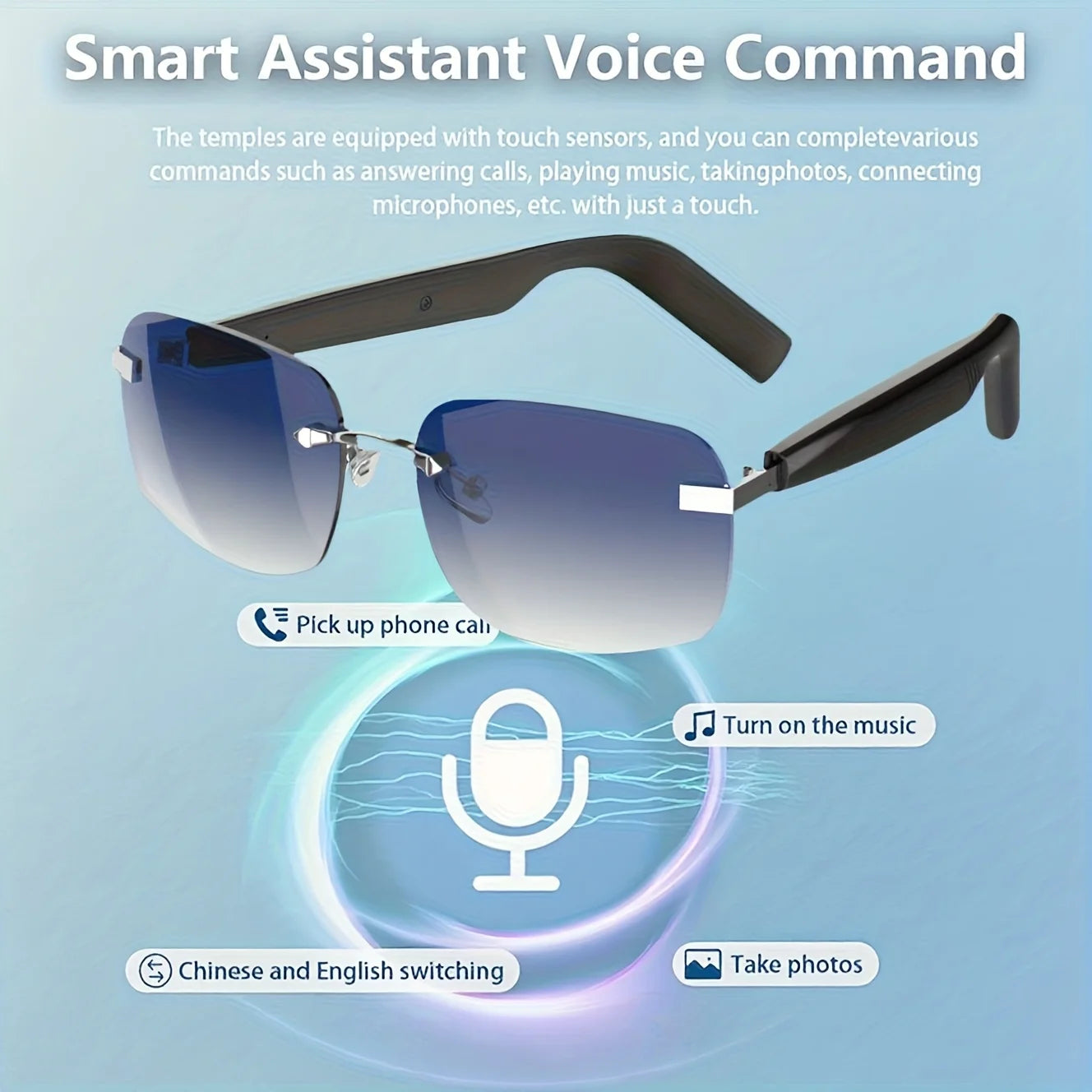 These Innovative Smart Glasses Come with Touch Controls and an Integrated Microphone, Making Them Ideal for Outdoor Adventures