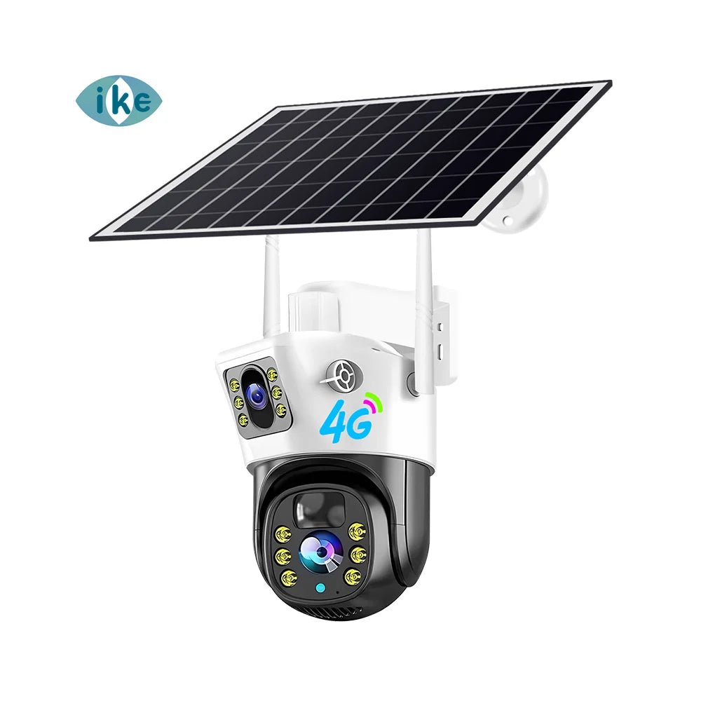V380pro CCTV IP Camera Wifi 8W Solar Panel 8000mah Battery Solar PTZ Camera Dual Lens 4G LTE SIM Card Wireless P2P Camera CMOS