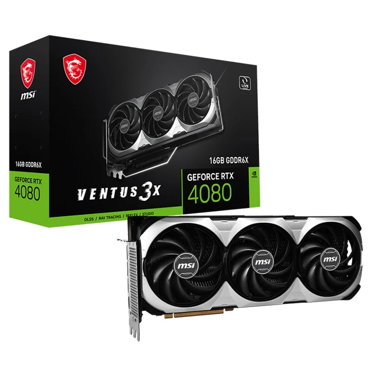 Used MS'I GeForce RTX 4080 16GB VENTUS 3X GAMING Graphics Card Support AMD Ryzen 9 7950X3D 7950X 7900X 7700X Processors