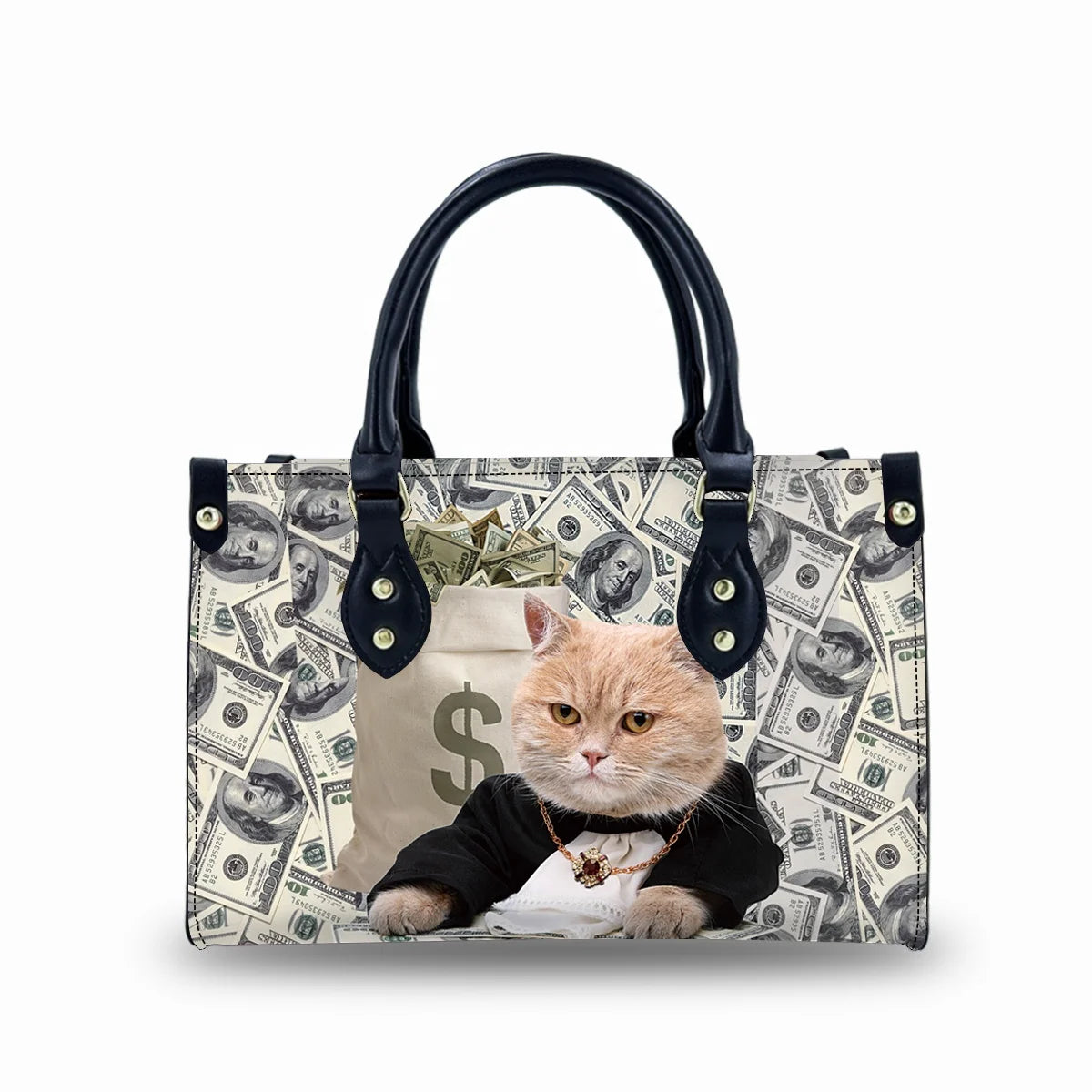 New Cat Pattern Hard Botton Tote Bag Women Handbags Ladies 2023 Luxury Leather Beautiful Ladies Handbags