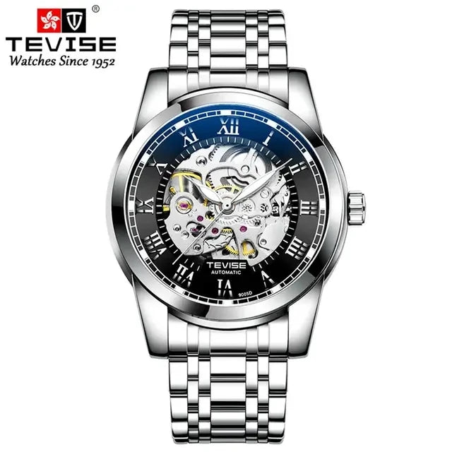 TEVISE T9005D Charm Hollow Luminous Automatic Life Waterproof 9005D Mechanical Luxury Stainless Steel Strap Men's Watches