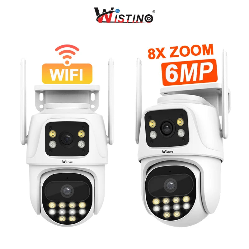 Wistino 3K Outdoor Dual Lens IP65 Waterproof Wifi Camera Human Motion Tracking Color Night Vision Wifi Smart Camera
