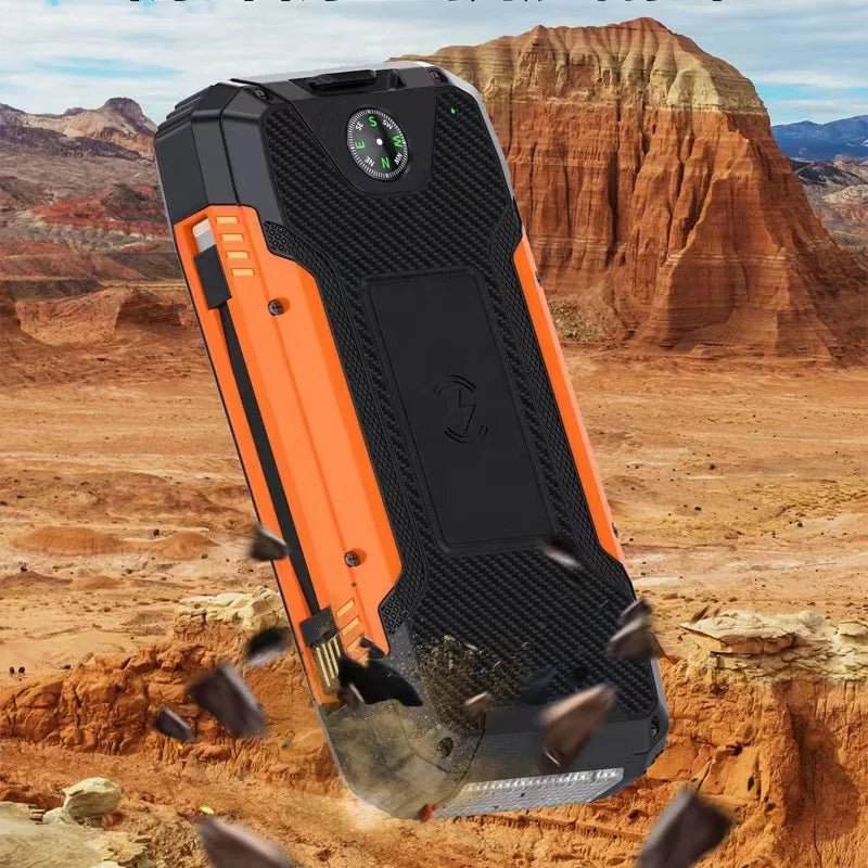 Newest Custom Outdoor High Capacity Wireless Fast Charging Solar Power Bank 20000mAh Waterproof Portable Charger