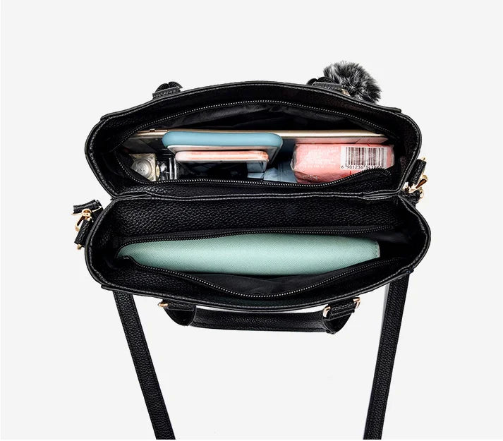 Korean Style High-quality Women Handbags Ladies Trendy Products Pu Leather Handbag Set for Lady Tote Bag