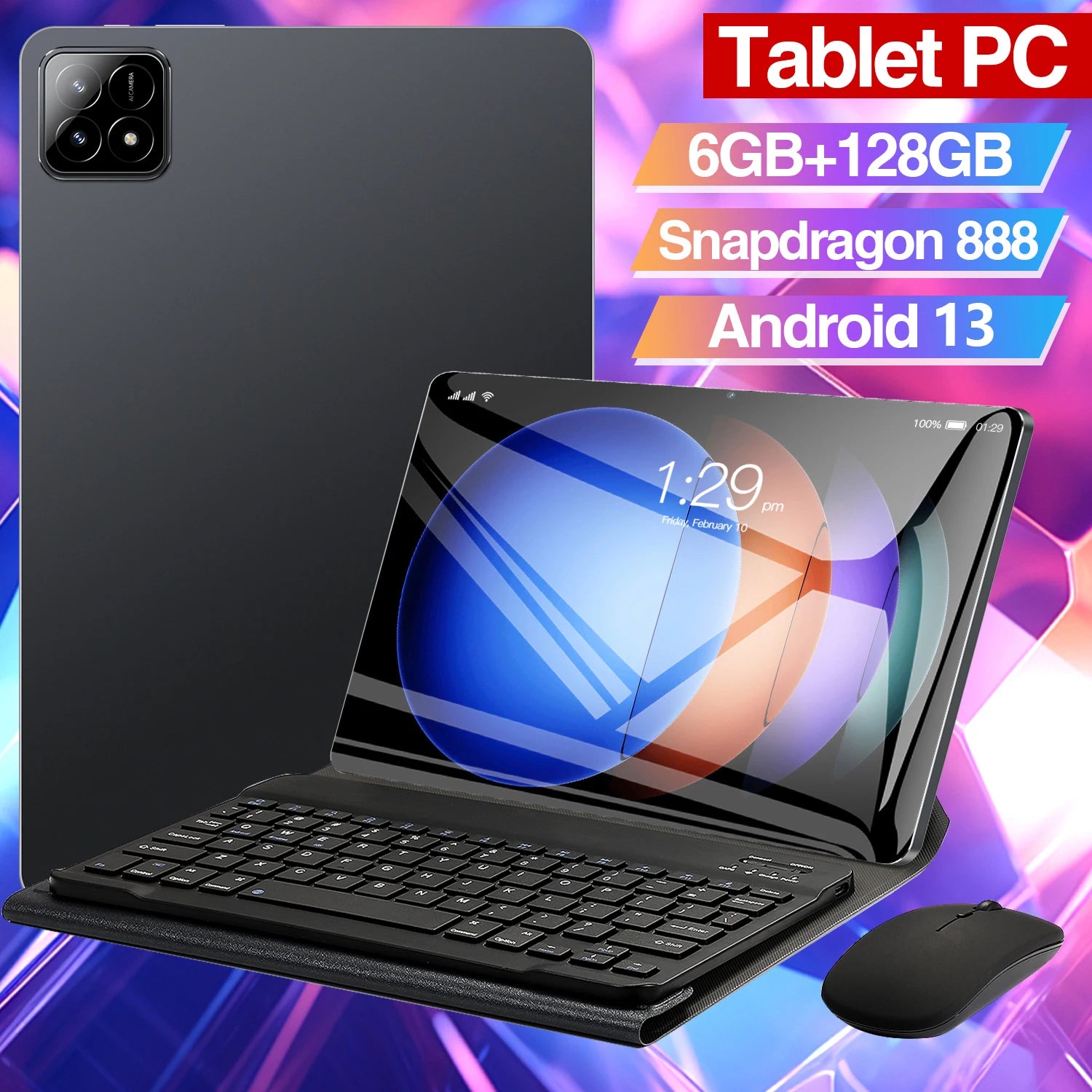 High Configuration 6GB+128GB Android 13.0 Sim Card Big Screen 10.1inches Tablet Pad 6s Business Gaming GPS 5G PC Tablets