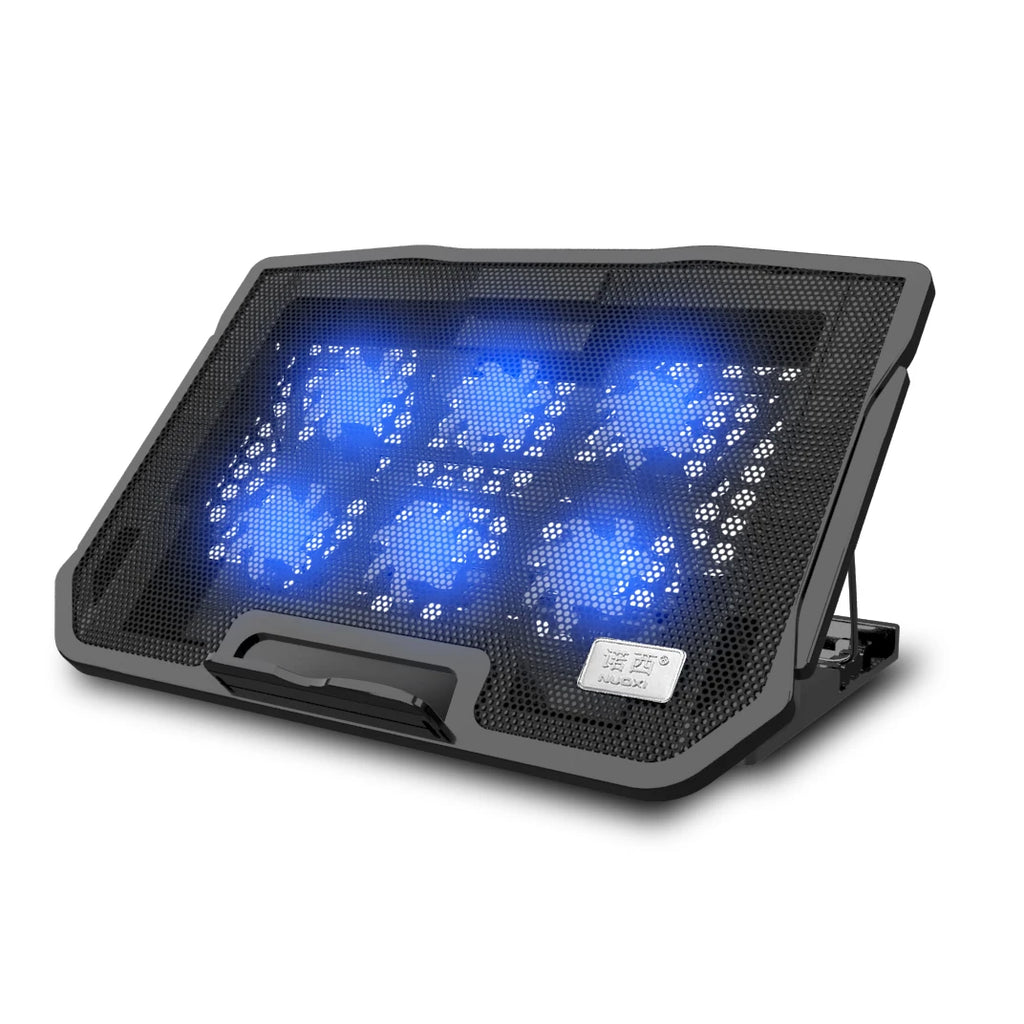 6-Blade Aluminum & Plastic Air-Cooled USB Laptop Cooler Notebook Stand with Cooling Fan Pad for 12-16 Inch Devices Stock