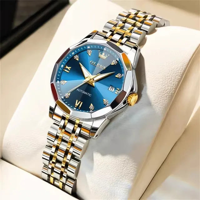 OLEVS 9982 Woman Brand Mechanical Automatic Wristwatches Waterproof Luminous Hands Women's Watches for Ladies Montre Femme Reloj