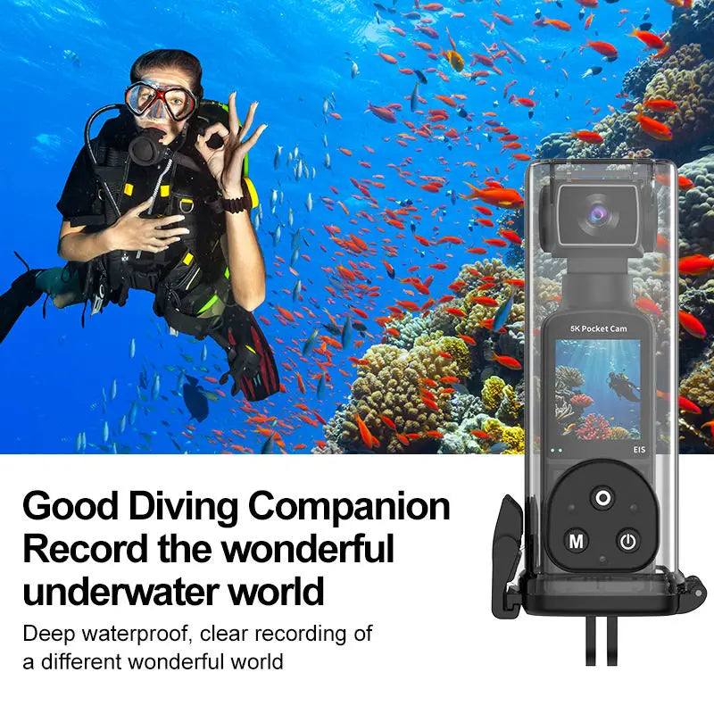 K2F Pocket Action Camera 4K WIFI Night Vision Face Tracking 270-degree Rotation Handheld Waterproof Projection Cycling Sports