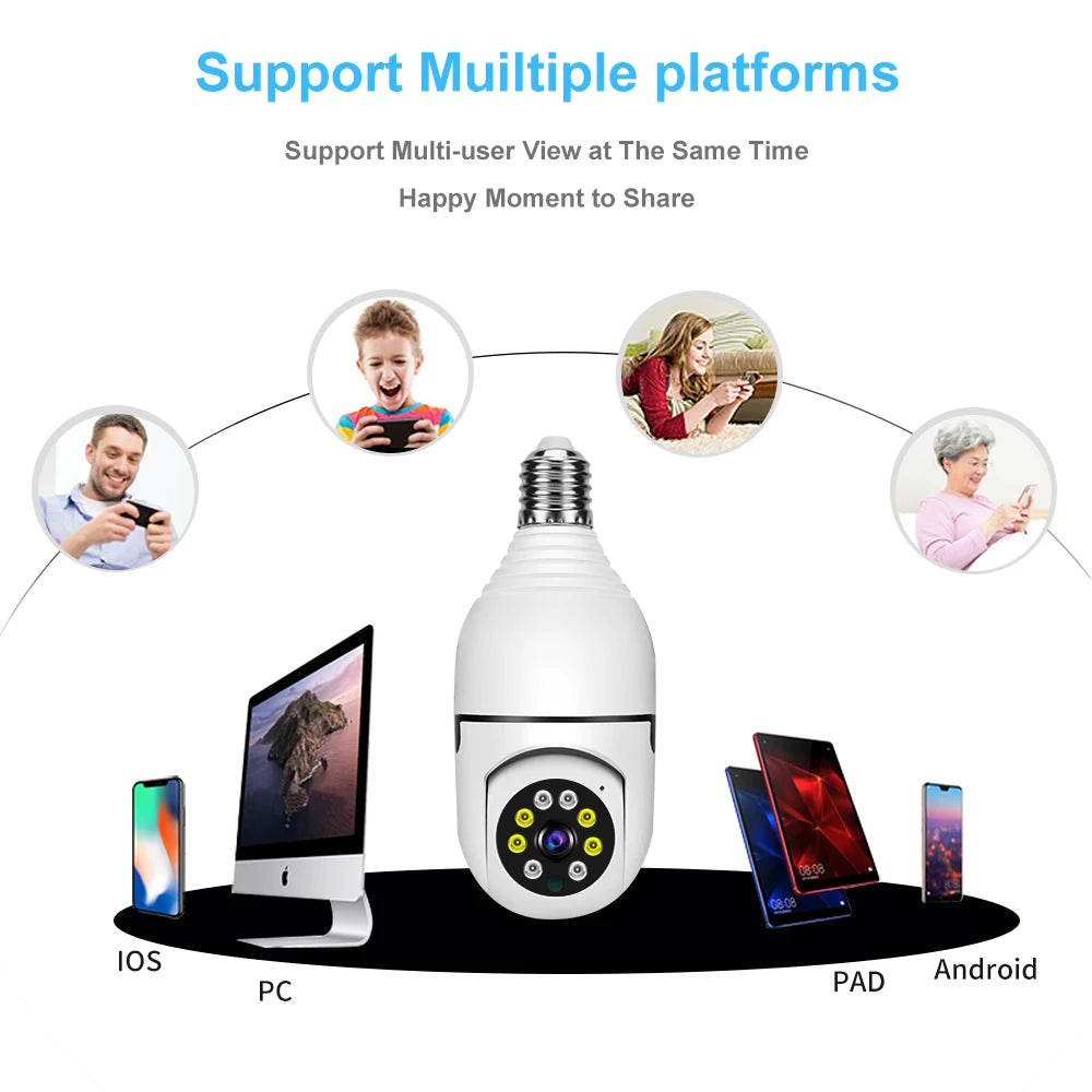 A6 1080P WiFi Mini Camera Home Security Video Recorder with E27 Bulb Installation