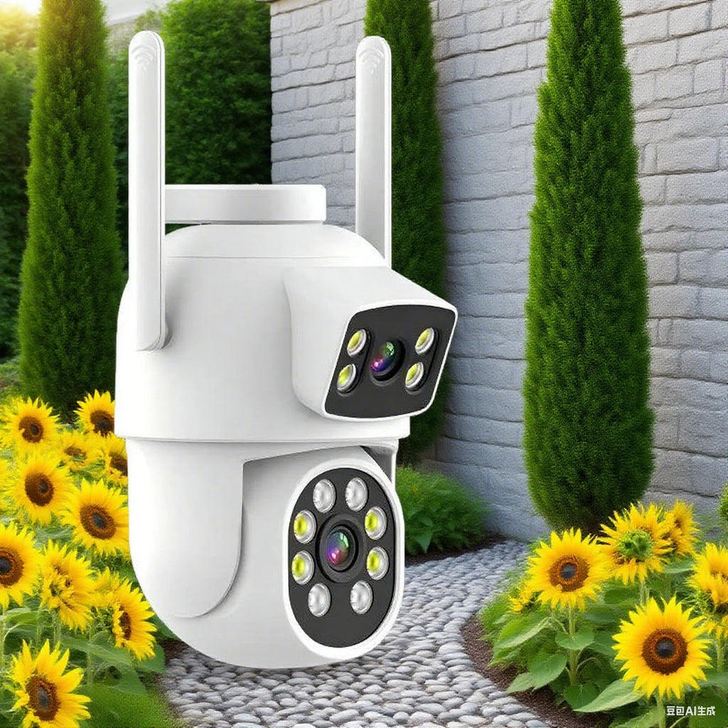 Advanced IP Dome Camera Home Security System 360°Wide Angle Two Way Audio PTZ Wifi Dual Lens Camera