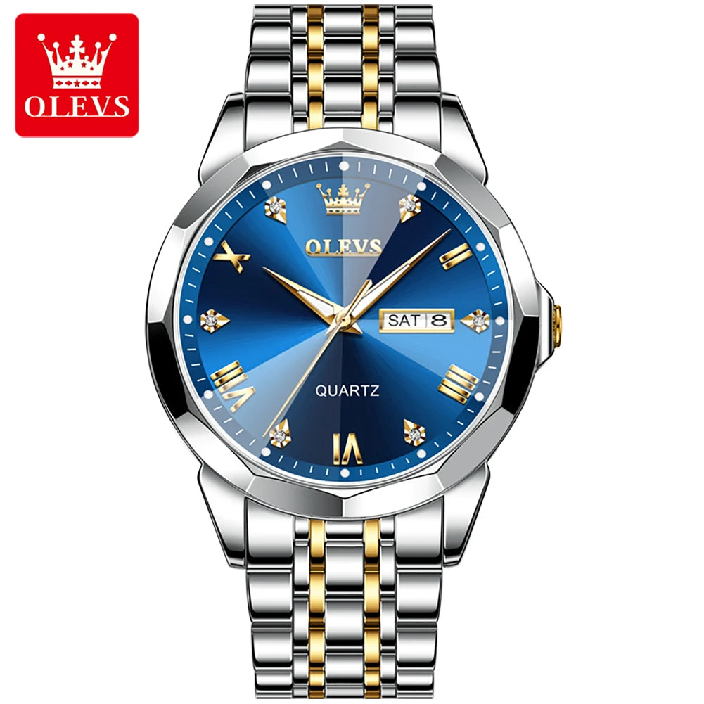 OLEVS 9931 Top Brand Women's Watches Elegant Rhombus Mirror Original Quartz Smart Ladies Wristwatch Stainless Steel Waterproof