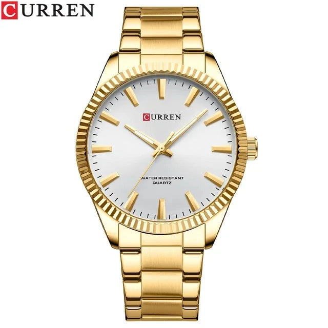 Curren 8425 New Men's Watches Simple Style Luminous Hands Clock Stainless Steel Men Brand Quartz Wristwatches for Male Relojes