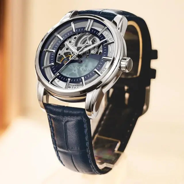 OCHSTIN 7010A GA7010A Hollow Out Wristwatch Waterproof Fashion Men's Watches Mechanical Automatic Genuine Leather Business Clock