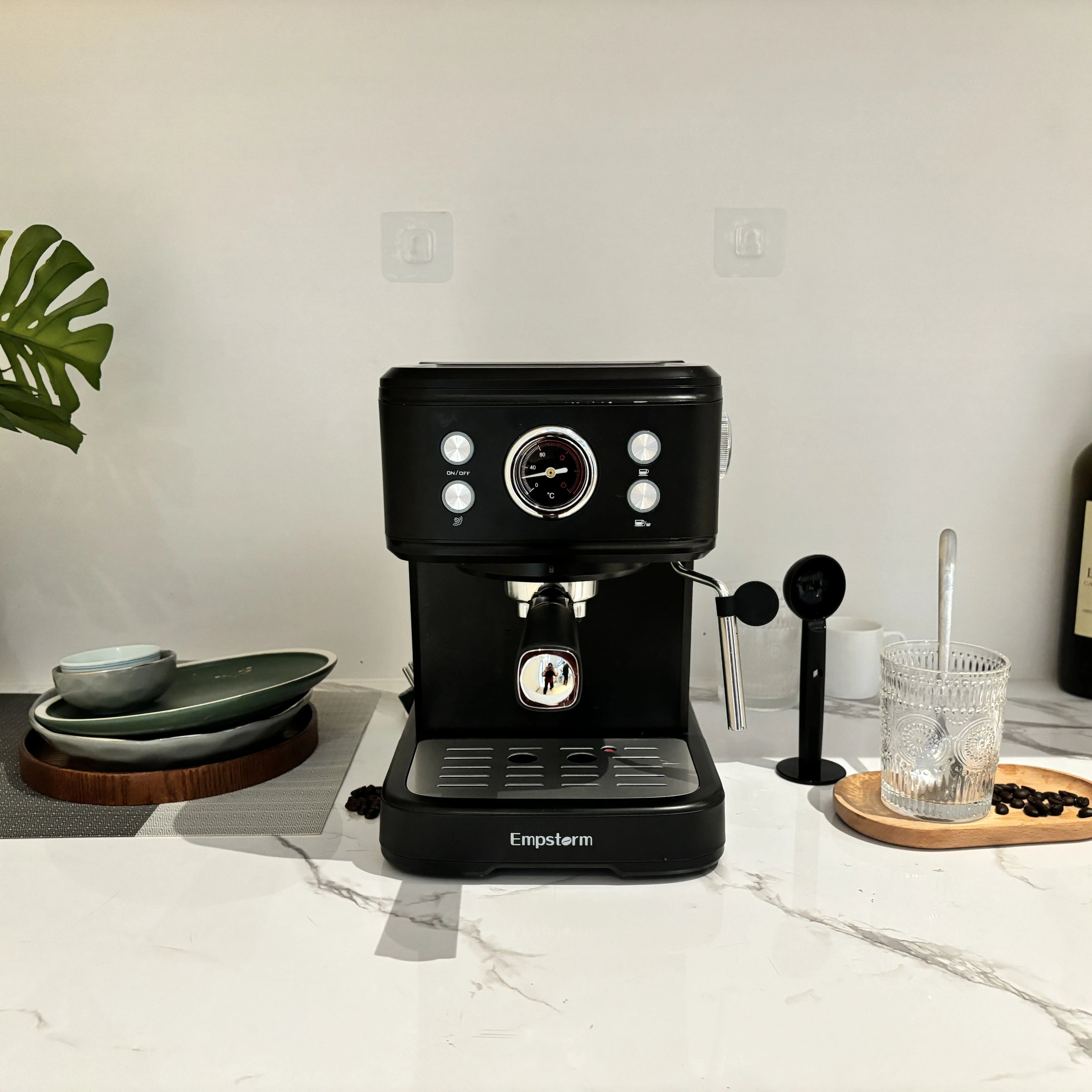 US Stock Barista 20bar Espresso Machine 3-in-1 Function Semi-Automatic Coffee Brewer Black Barista Machine for Families 04E
