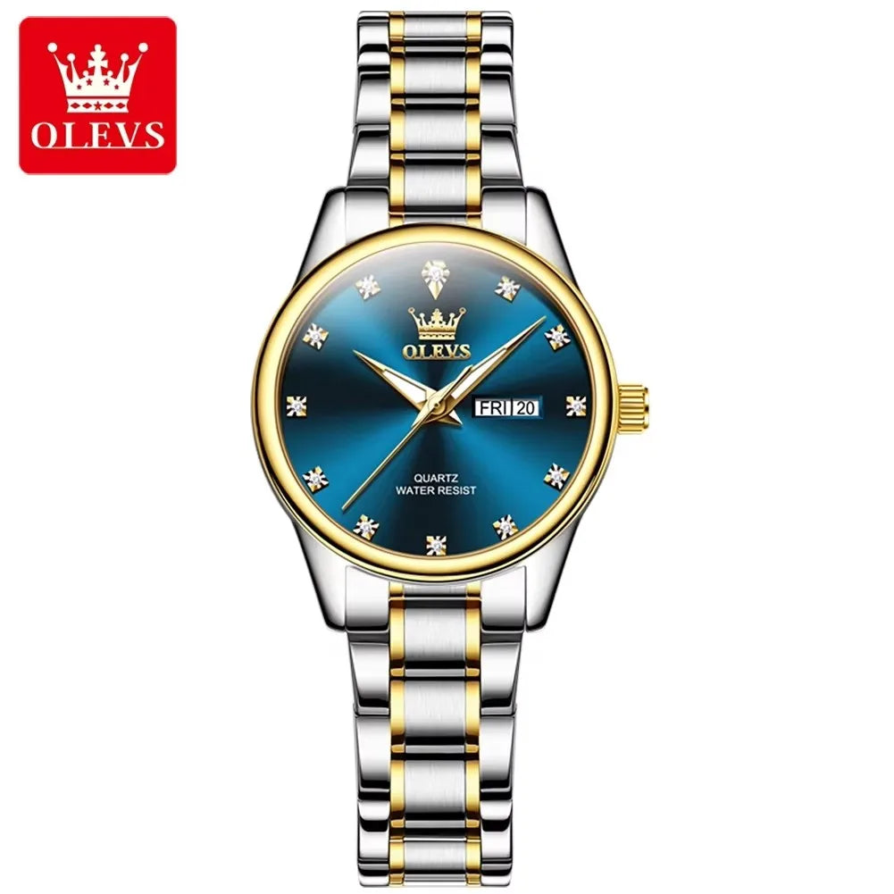 OLEVS 3612 Popular Brand Quartz Wrist Watch Classic Charm Styles Waterproof Stainless Steel Luminous Business Women's Watches