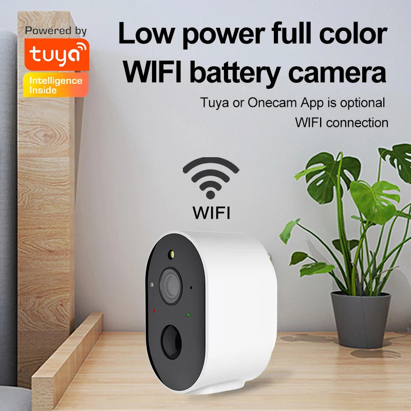 Tuya 2MP/3MP Smart Home WiFi Low Power Battery Solar Camera With Full Color Night Vision IP66 Waterproof