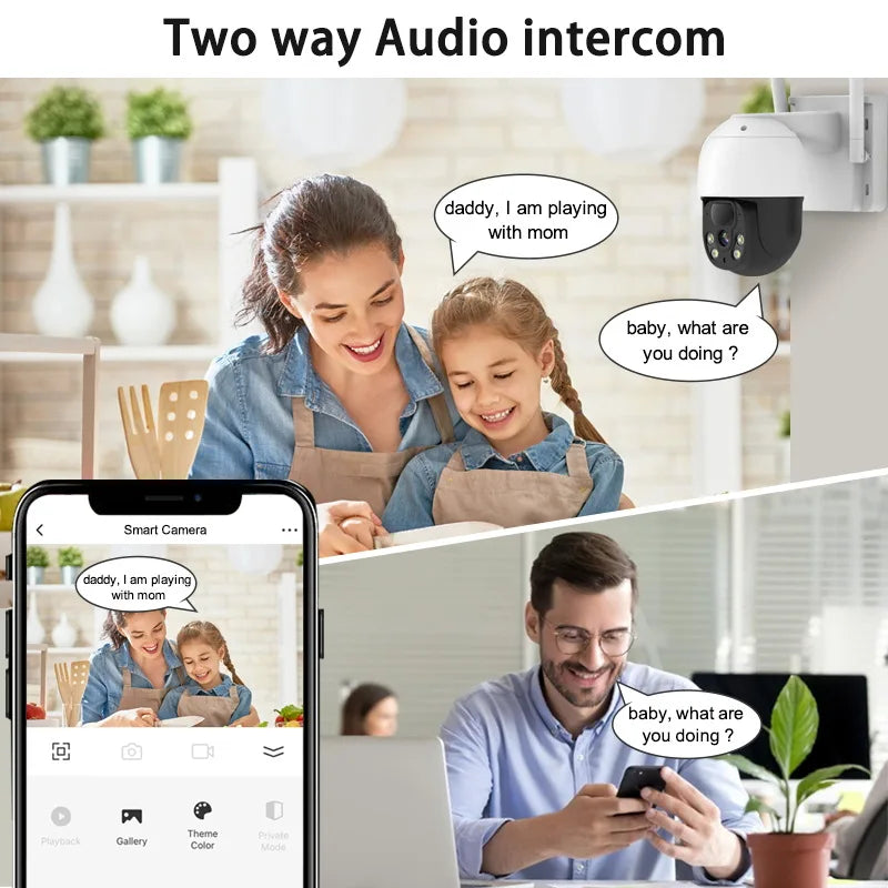Wistino 4MP Battery Solar Power Two Way Audio PTZ Camera Wifi NVR System 4CH Solar Cctv Kit Wireless Security Camera