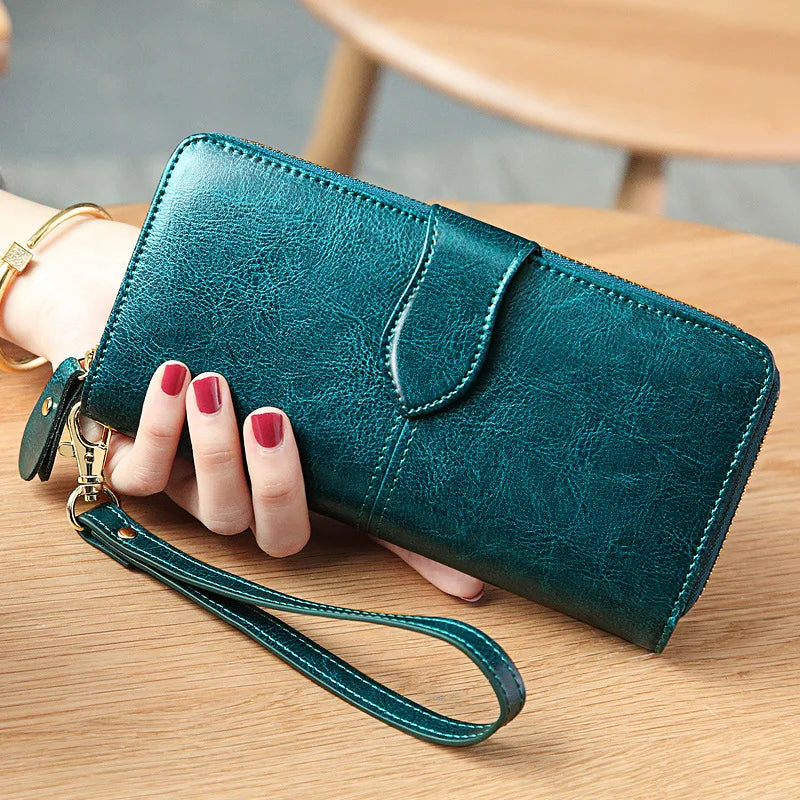 2023 New Women's Wallet Long Multiple Card Position Ladies Handbag Fashion Simple Genuine Leather Women's Bags Thin BYN-8133