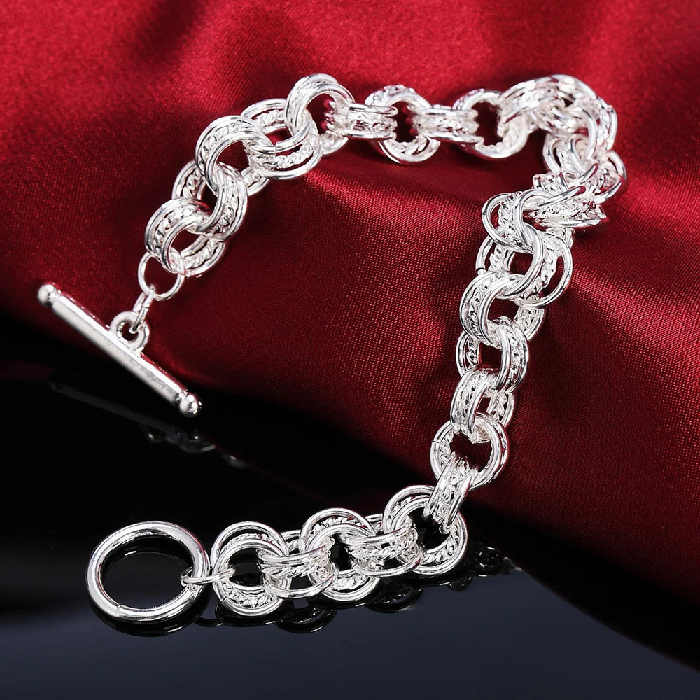 Fashion bracelet  925 Sterling Silverr Link Chain Europe Style Jewelry For Women Charm Bracelets Wedding Jewelry Christmas