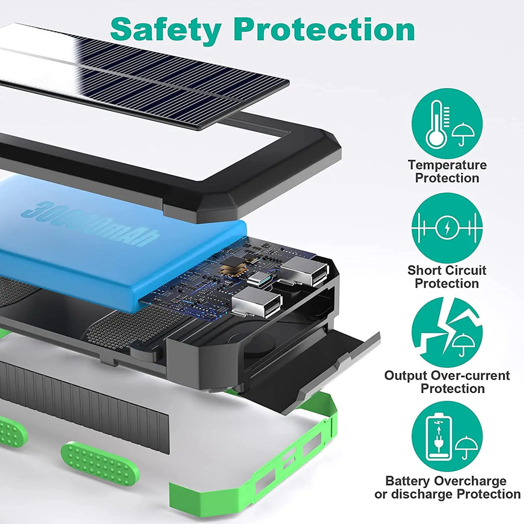 Trending Products 2025 New Arrivals Solar Power Bank 20000mah  Solar Charger Waterproof 8000mah 10000mah 2 USB Portable