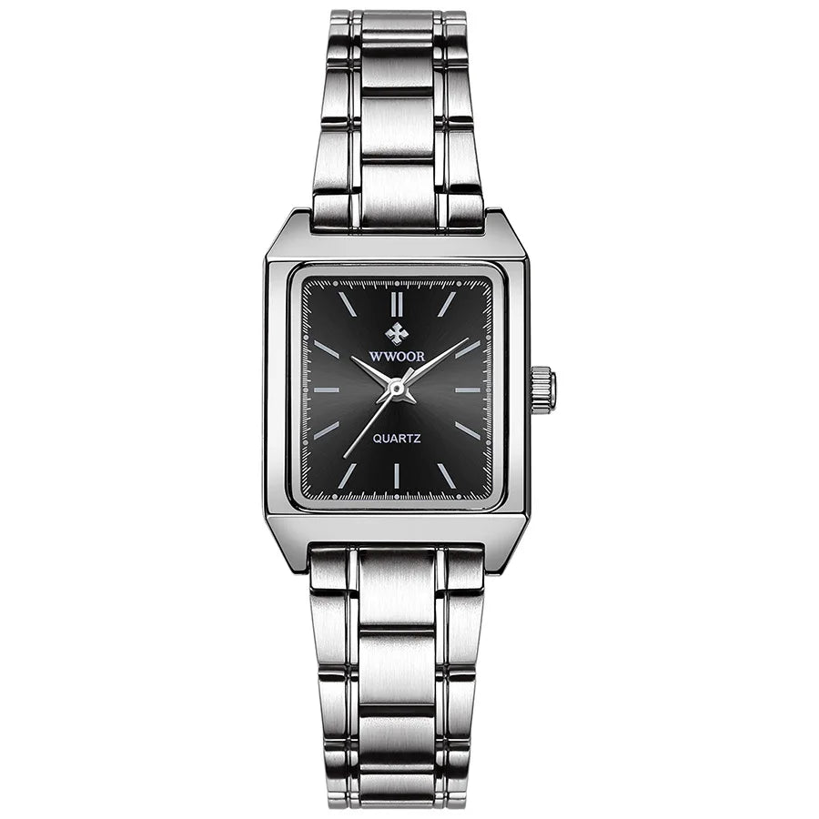 WWOOR 8850 Watches for Women Watches for Girls New Fashion Waterproof Luminous Leather Women's Watches Clock
