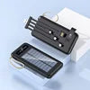 Lanyard Design Comes with Mobile Phone Holder 2USB Output 1 to 4 Output Charging Cable 20000 MAh Solar Power Bank