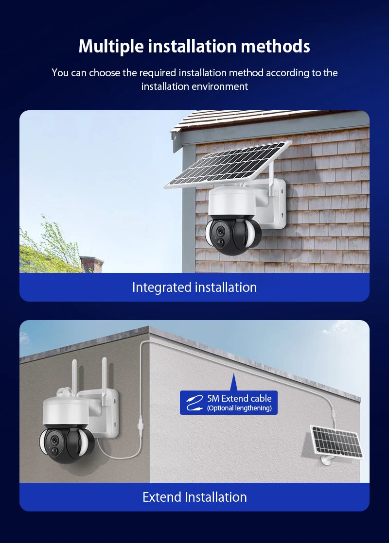 TuoAn 3MP Security Camera with Floodlight Wifi TUYA Camera Solar Outdoor Camera Outdoor PTZ Solar Powered Camera