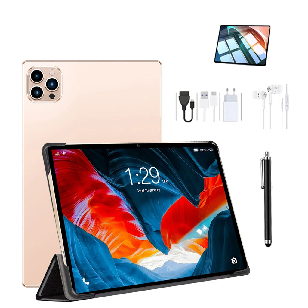 Wholesale Office Students Tablet  Android 12 10.1 Inch 12gb+512gb Tablet PC Dual Sim Calling Tablet Pc