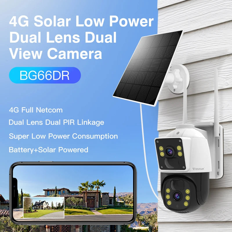 BG66DR Solar Local Storage 4K Spotlight Wireless Outdoor 4G WiFi Color Night Vision 2-Way Audio Home Security Battery Camera WiFi