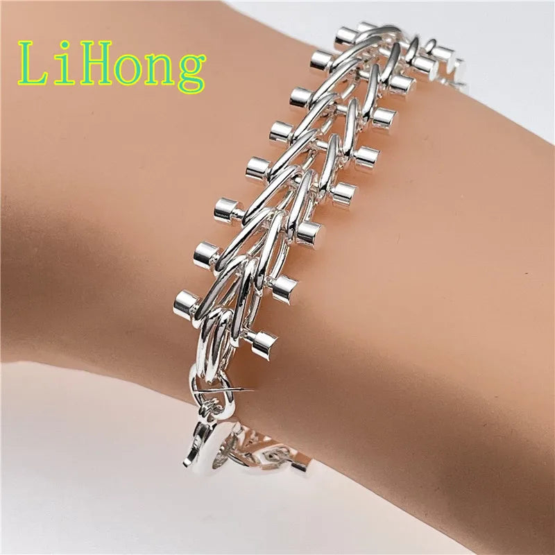 New 925 Sterling Silver Bracelet Fashion Bracelet for Woman & Men Glamour Jewelry Party Gift