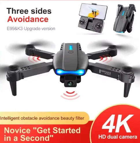 2026 New E99 RC Mini Drone 4K 1080P Dual Camera WIFI FPV Aerial Photography Helicopter Foldable Quadcopter Dron