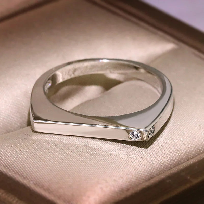 925 Silver Plated Geometric Minimalist Stacking Ring for Women Tri-color Gold Plated Dainty Fine Ring Birthday Gift