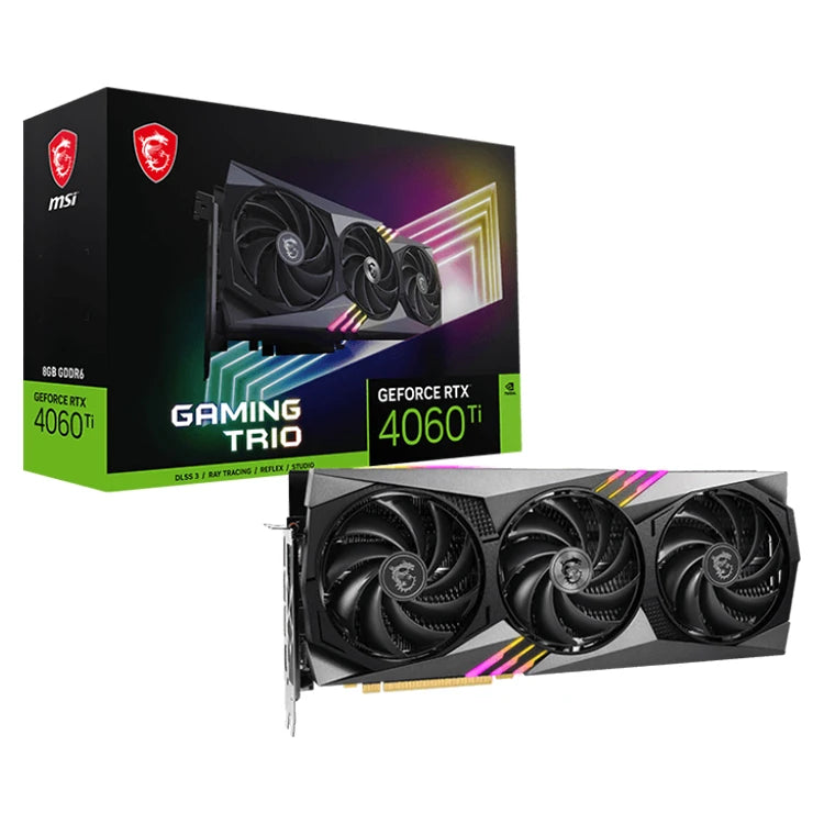 UsedMSI GeForce RTX 4060 Ti GAMING TRIO 8G Graphics Card with Ray Tracing and DLSS3 Technology