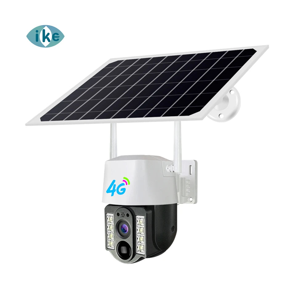 V380pro 3MP CMOS PTZ Dome Camera Solar 4G IP67 Waterproof Night Vision Auto Tracking PIR Alarm Two-Way Audio 8W Solar Panel