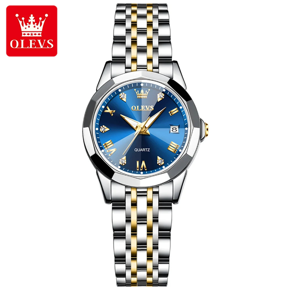 Hot OLEVS 9931 Men's Watches Rhombus Mirror Original Quartz Watch for Man Waterproof Luminous Stainless Steel Smartwatch Male