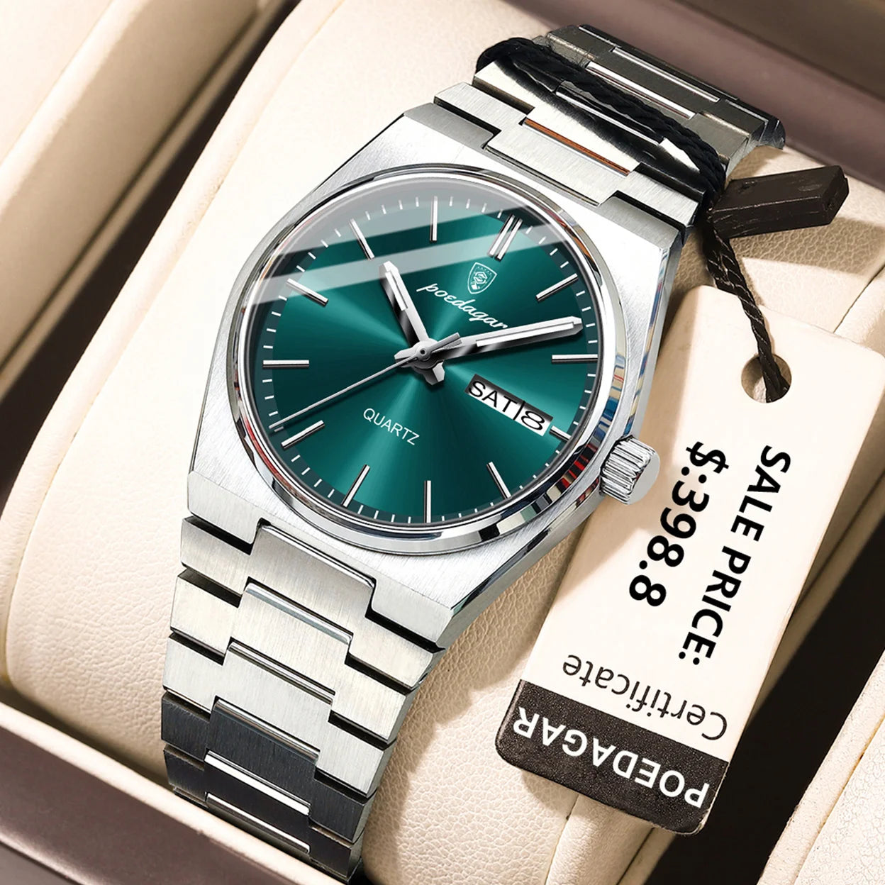 POEDAGAR 786 Date Week Stainless Steel Women's Watches Luxury Watch Woman Ladies Elegant Quartz Watch Waterproof Luminous Clock