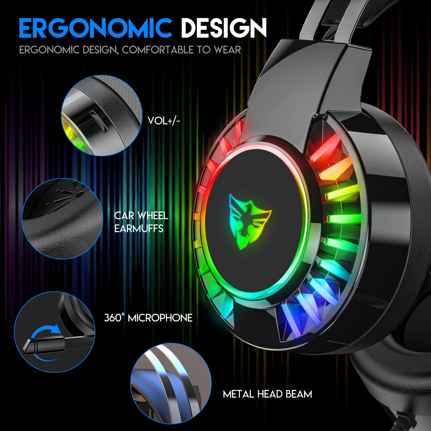 Factory OEM in Stock Dropshipping Wired Dynamic Gaming Headset for PC Gaming with 1 Year Warranty Sports & Travel Use