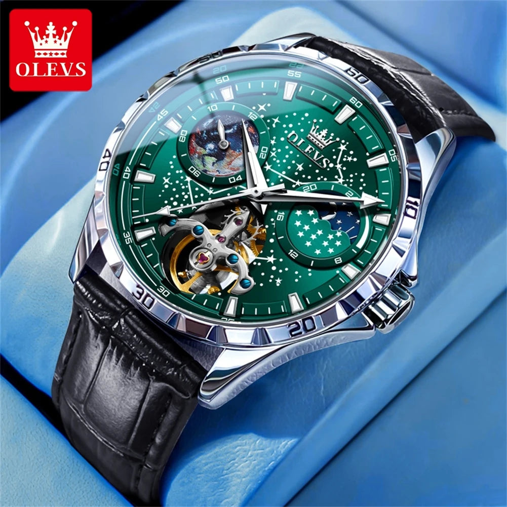 OLEVS 6689 Original Brand Men's Watches Waterproof Multifunctional Luminous Fully Automatic Mechanical Watch