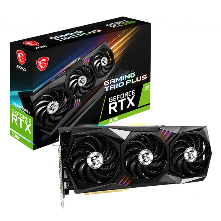 Used MSI GeForce RTX 3080 GAMING TRIO PLUS 12G LHR Gaming Graphics Card with 12GB GDDR6X Memory RTX 3080 Video Card