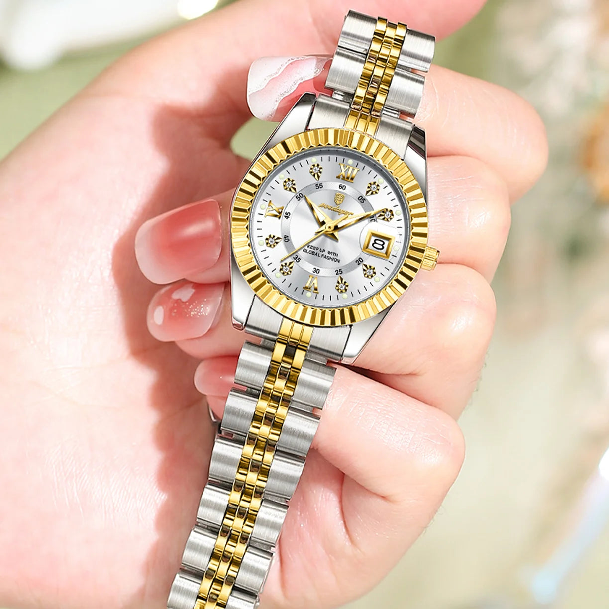 POEDAGAR 780 Luxury Elegant Watch for Women Waterproof Luminous Date Ladies Watch Stainless Steel Quartz Women's Watches Girls