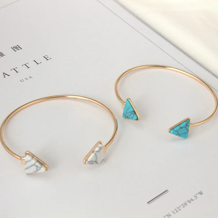 Punk 2020 new fashion bracelet personality simple geometric white / blue triangle bracelet lady wholesale sales