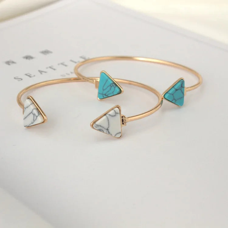 Punk 2020 new fashion bracelet personality simple geometric white / blue triangle bracelet lady wholesale sales