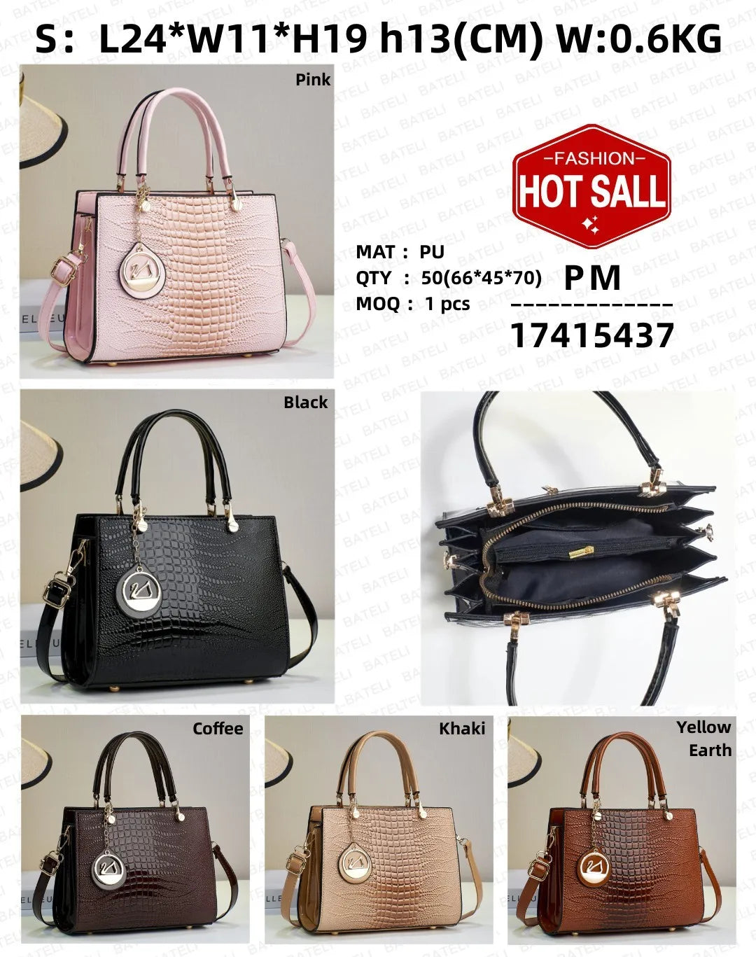2024 New Swan Pendant Crocodile Pattern High Capacity Fashion Trend Messenger Bags Luxury Women's Bags Womens Handbags