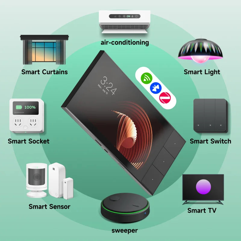 High-Resolution Control Panel for Smart Homes with 3 Gang ZigBee Switch, Tuya Smart Camera and Doorbell, Fortune 500 Partner