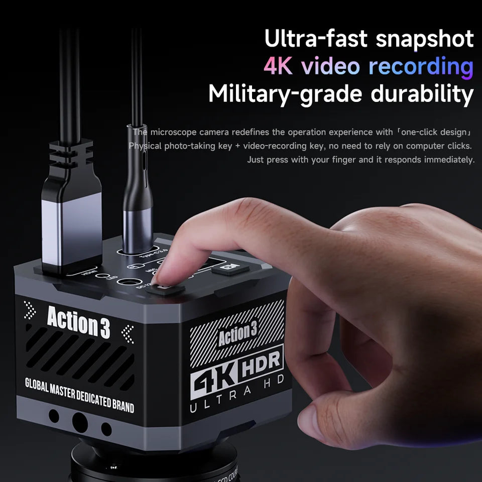 MECHANIC Action3 HD 1080P 4K 60FPS Microscope Industrial Camera HDMI/USB Output Optical Thermal Imaging Expansion IMX678 1/1.8"